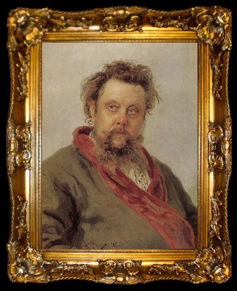 framed  Ilia Efimovich Repin Mussorgsky portrait, ta009-2